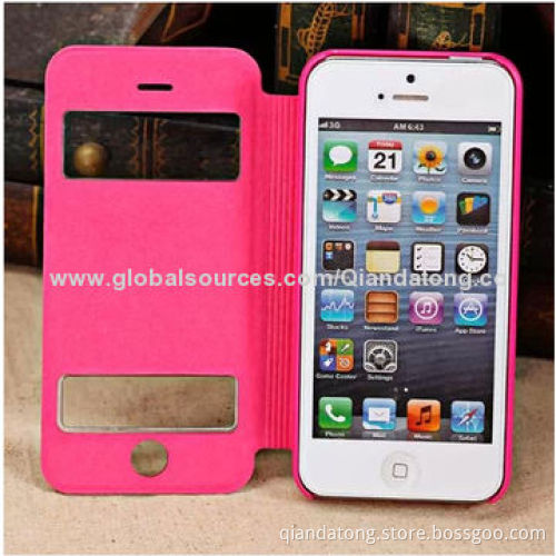 PU Leather Case/Foldable Cover for iPhone 5/5S, Newest, with Stand Function